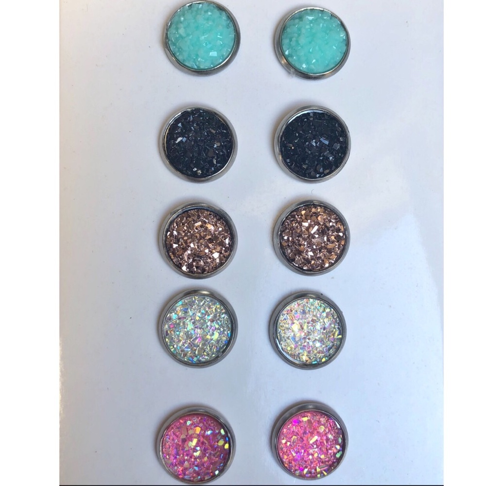 🧚🏼5 Pairs Faux Druzy Earrings🧚🏼